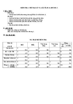 Đề kiểm tra 1 tiết ĐS và GT 11 chương 2 năm 2019 – 2020 trường Lạng Giang 1 – Bắc Giang