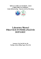 Practical Procedures and Methods | Môn Food Analysis - Trường Đại học Quốc tế, Đại học Quốc gia Thành phố Hồ Chí Minh