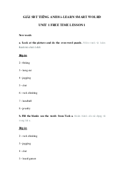 Sách bài tập tiếng Anh 8 unit 1 lesson 1