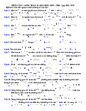 Đề ôn tập giữa kỳ 2 môn: Toán 12. năm học: 2025 – 2026