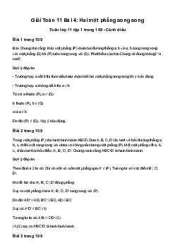 Giải Toán 11 Bài 4: Hai mặt phẳng song song | Cánh diều