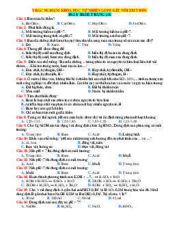 Trắc nghiệm KHTN 8 Kết nối tri thức bài 9 Base Thang pH (có đáp án)