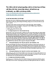 Phương pháp chế tạo vật liệu nano: Tìm hiểu vật lý và hóa học. Môn Sức bền vật liệu và cơ học kết cấu | Trường Đại học Công nghệ, Đại học Quốc gia Hà Nội.