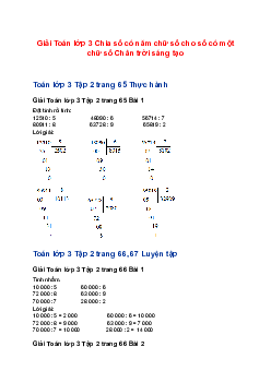 Giải Toán lớp 3 Chia số có năm chữ số cho số có một chữ số Chân trời sáng tạo
