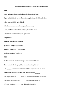 Tiếng Anh 10 Unit 6: Looking Back - Kết Nối Tri Thức