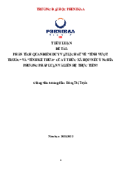 Tiểu luận Phân tích quan điểm lịch sử về tính vượt trước và kế thừa - Triết học Mác – Lê-nin | Trường Đại học Phenika