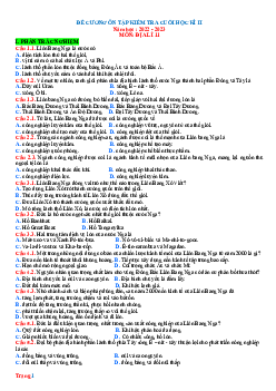 Đề cương ôn tập Học kỳ 2 Địa 11 Năm 2022-2023