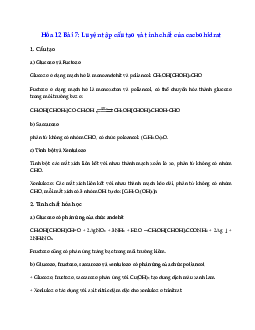 Hóa 12 Bài 7: Luyện tập cấu tạo và tính chất của cacbohidrat
