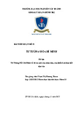 Tư Tưởng Hồ Chí Minh Về Đại Đoàn Kết Dân Tộc | Tiểu luận Tư tưởng Hồ Chí Minh