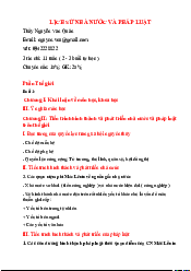 Phần Thế Giới môn Lịch sử Nhà nước và Pháp Luật | Trường Đại học Luật, Đại học Quốc gia Hà Nội