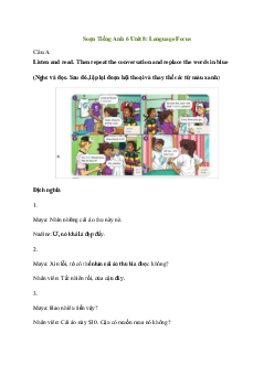 Tiếng Anh 6 Unit 8: Language Focus | Explorer English