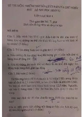 Đề thi cuối kỳ học phần Những nguyên lý cơ bản của chủ nghĩa Mác - Lênin năm 2024 - 2025 | Đại học Luật Thành phố Hồ Chí Minh