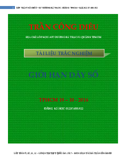 Top 30 câu trắc nghiệm giới hạn của dãy số – Trần Công Diêu