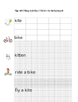 Tập viết Tiếng Anh lớp 2 Unit 2: In the backyard | Global Success