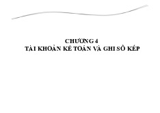Chương 4: Tài khoản kế toán và ghi sổ kép | Môn quản trị kinh doanh