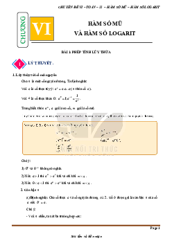 Chuyên đề hàm số mũ và hàm số lôgarit Toán 11 CTST
