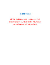 Tiểu luận môn triết học Mác - Lê Nin đề tài: triết học mác – lênin, vai trò, chức năng và giá trị phương pháp luận của nó trong đời sống xã hội   -Trường Đại học tài chính  kế toán
