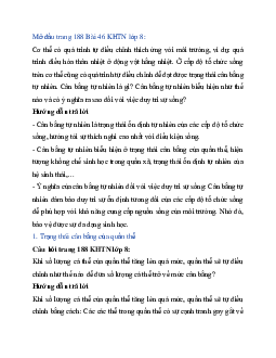 Giải Khoa học tự nhiên 8 bài 46: Cân bằng tự nhiên | Kết nối tri thức