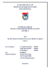 Bài tiểu luận giữa kỳ: Đánh giá mô hình thu gom rác tại Venice | Công nghệ môi trường đại cương | Trường Đại học Khoa học Tự nhiên, Đại học Quốc gia Hà Nội
