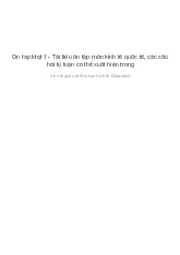 Ôn Tập KTQT 1 - Các Câu Hỏi Ôn Tập Môn Kinh Tế Quốc Tế