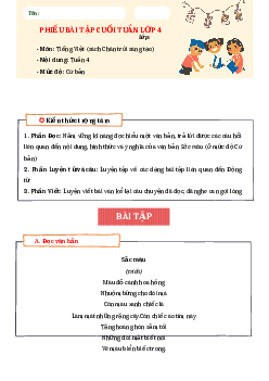 Bài tập cuối tuần Tiếng Việt lớp 4 Chân trời sáng tạo - Tuần 4