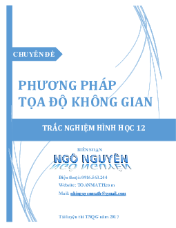 Chuyên đề trắc nghiệm phương pháp tọa độ trong không gian – Ngô Nguyên Toán 12