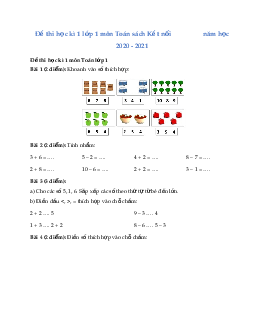 Đề thi học kì 1 môn Toán lớp 1 năm 2022 - 2023 Kết nối tri thức theo Thông tư 27 - Đề 7
