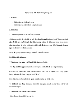 Phân tích Dưới bóng hoàng lan của Thạch Lam | Văn mẫu lớp 10 Chân trời sáng tạo