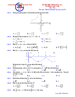 Đề thi thử THPT Quốc gia năm 2019 môn Toán sở GD&ĐT Kon Tum