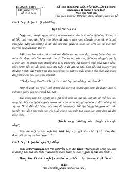 Đề thi HSG Ngữ văn 11 cấp trường 2022-2023 (có đáp án)