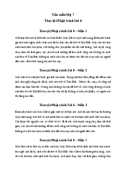 Tóm tắt văn bản Nhật trình Sol 6 (4 mẫu) | Văn mẫu lớp 7 Cánh diều