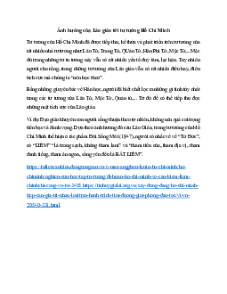 Ảnh hưởng của Lão giáo tới tư tưởng Hồ Chí Minh