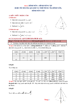 Phương pháp giải hình học 9 hình nón- hình nón cụt (có đáp án và lời giải chi tiết)