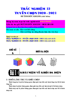 Khối đa diện và thể tích của chúng – Huỳnh Đức Khánh Toán 12