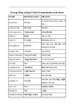 Giải Tiếng Anh 8 Unit 10: Từ vựng | Kết nối tri thức