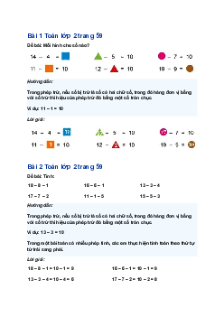 Giải SGK Toán lớp 2 bài 17: Phép trừ có hiệu bằng 10 | Chân trời sáng tạo