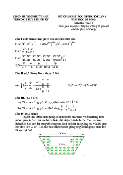 Đề khảo sát HSG Toán 6 lần 4 năm 2023 – 2024 trường THCS Thanh Kỳ – Thanh Hóa
