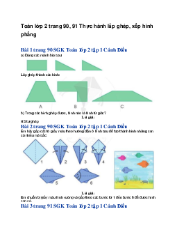 Toán lớp 2 trang 90, 91 Thực hành lắp ghép, xếp hình phẳng | Cánh diều