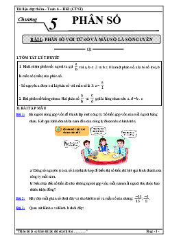Tài liệu dạy thêm Toán 6 Chân Trời Sáng Tạo học kì 2