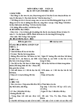 Giáo án môn Tiếng Việt 1 - Tuần 35 | sách Cùng học để phát triển năng lực