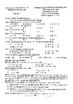 Đề kiểm tra cuối học kì 1 Toán 6 năm 2020 – 2021 trường THCS Mễ Trì – Hà Nội