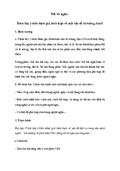 Soạn bài Văn 11 Trình bày ý kiến đánh giá, bình luận về một vấn đề tư tưởng, đạo lí | Cánh diều