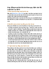 Hợp đồng mua bán tài sản theo quy định của Bộ Luật Dân sự 2015