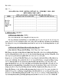 Đề thi giữa học kì 2 môn Tiếng Việt lớp 5 năm 2018-2019 Thông tư 22