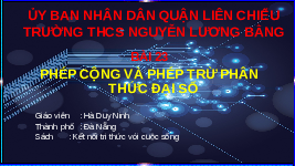 Giáo án điện tử Toán 8 Bài 23 Kết nối tri thức: Phép cộng và phép trừ phân thức đại số
