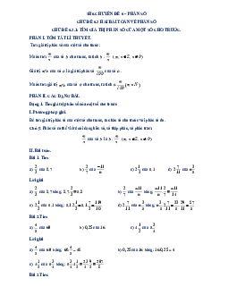 Tài liệu dạy thêm – học thêm chuyên đề hai bài toán về phân số