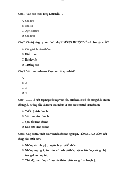 Đề 1 - Trắc nghiệm môn Văn hóa doanh nghiệp | Đại học Công Đoàn