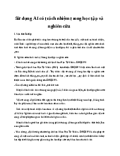 Sử dụng AI có trách nhiệm trong học tập vànghiên cứu môn Nhập môn công nghệ số và trí tuệ nhân tạo | Đại học Quốc gia Hà Nội