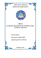 Nghiên cứu chuyên sâu về những nhân tố ảnh hưởng đến quyết định lựa chọn đại học của sinh viên Việt Nam | Bài thảo luận Phương pháp nghiên cứu khoa học