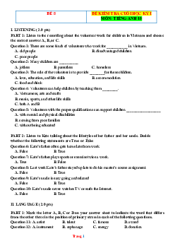 Đề ôn thi học kỳ 1 Anh 10 global success - Đề 8 (có đáp án)